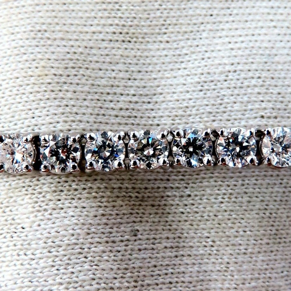 11.45ct Natural Diamonds Tennis Bracelet 14kt Gold - Picture 4 of 6